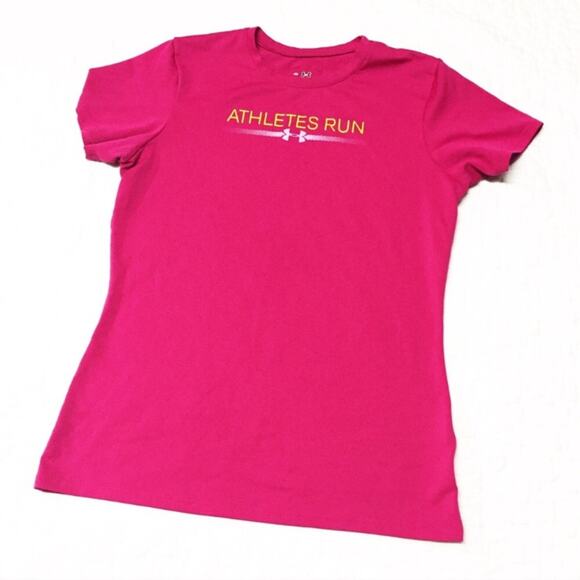 Pink Under Armour T-shirt XS Short Sleeve Under Armour Heat Gear Tee - Picture 1 of 4